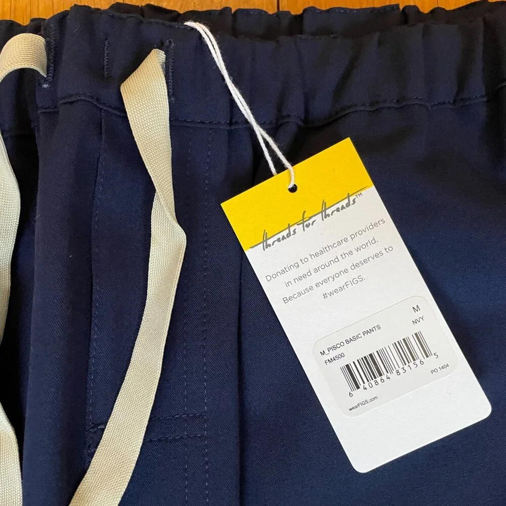 FIGS Pisco Men’s Basic Scrub Pants Technical Collection Navy Blue Fm4500 Sz Med